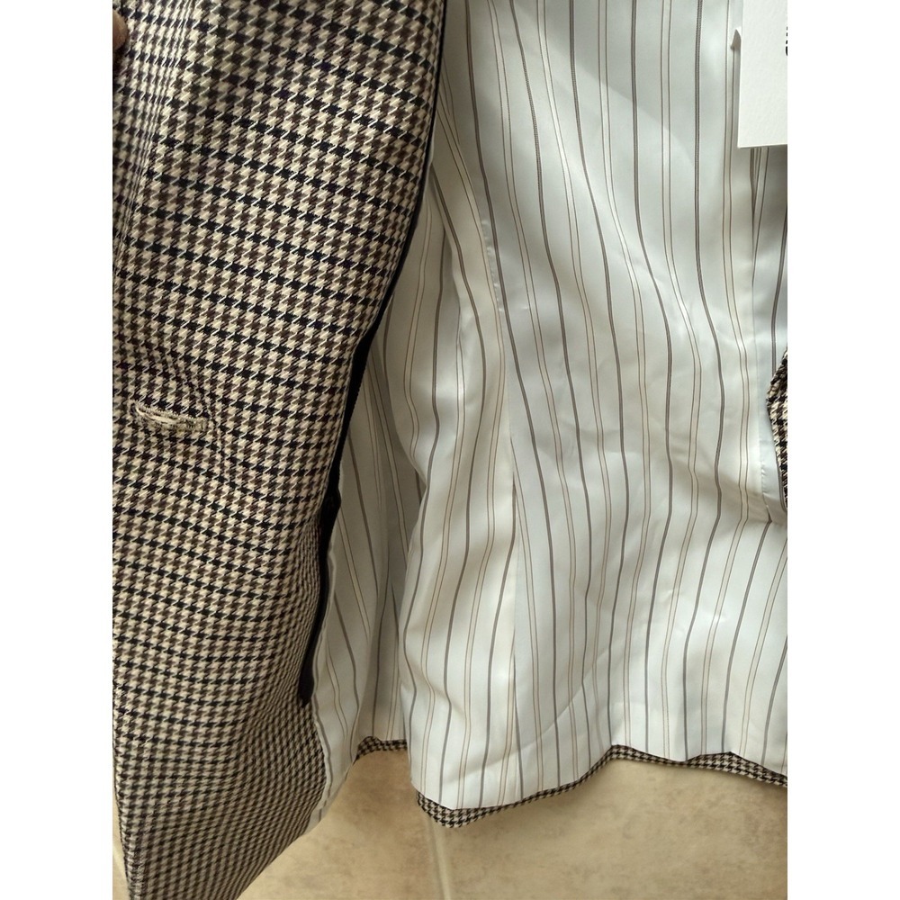 Veronica Beard Livvy Dickey Houndstooth Twill Blazer Sand NWT Sz 0 Career Luxury - Picture 13 of 15
